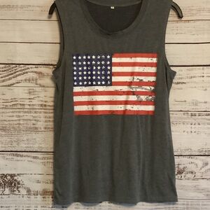 Sleeveless American Flag Tank Top